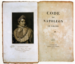 Raffaello Morghen su disegno di Stefano Tofanelli, Ritratto di Napoleone Bonaparte, frontespizio del Codice Napoleonico. Pisa, Biblioteca Universitaria