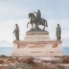 Eugène Viollet le Duc, Monument to Napoleon I and his four brothers, watercolour. Paris, Musée d’Orsay