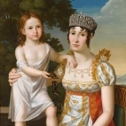 Pietro Nocchi, Portrait of Élisa and her daughter, Élisa Napoléona. Ajaccio, Musée Fesch