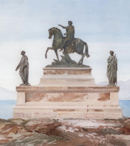 Eugène Viollet le Duc, Monumento a Napoleone I e i suoi quattro fratelli, acquerello. Parigi, Musée d'Orsay