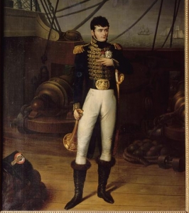 François Joseph Kinson, Portrait de Jérôme Bonaparte sur le pont d’un navire. Ajaccio, Salon Napoléonien de l’Hôtel de Ville