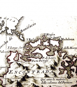 Engraving with the map of the Battle of the Maddalena (1793)